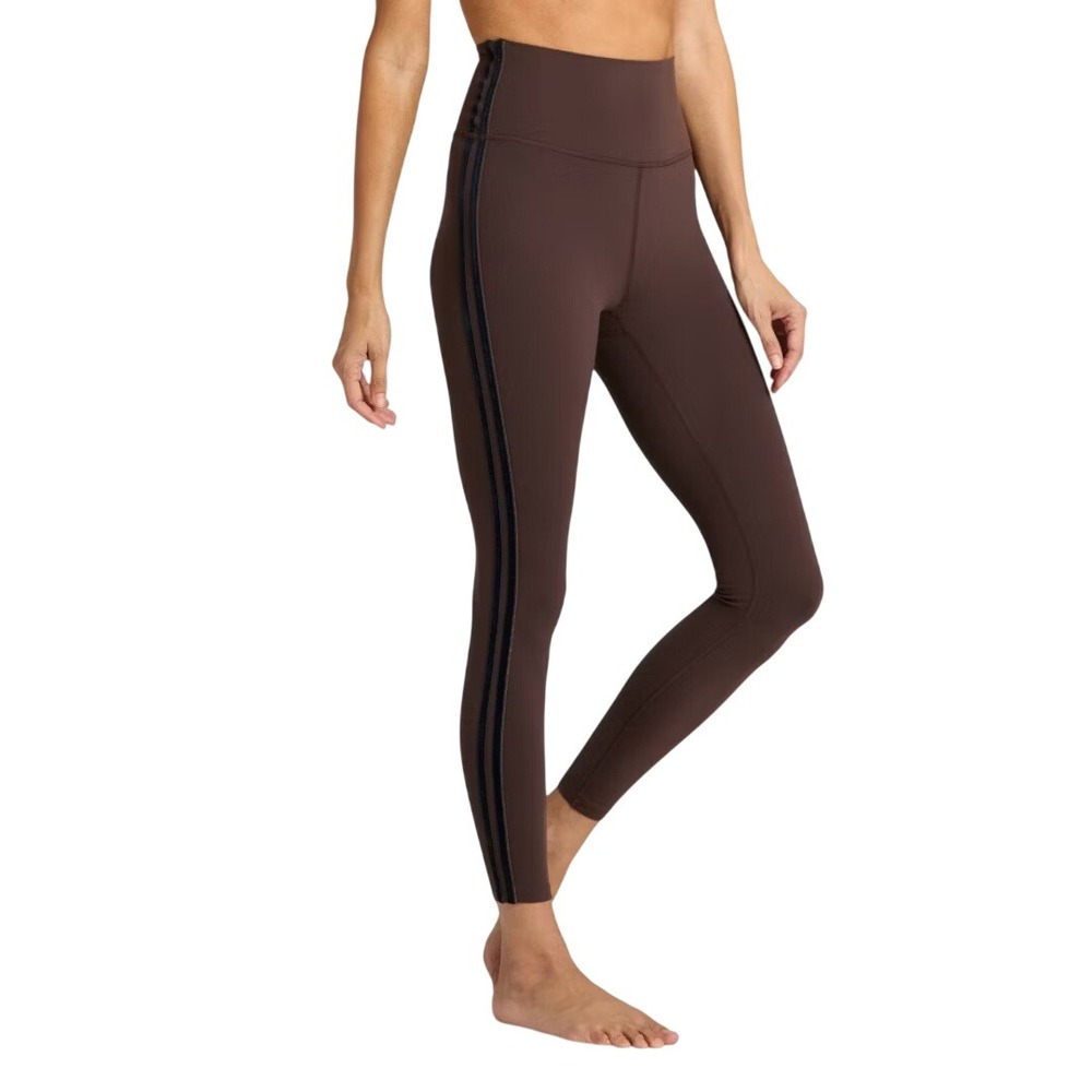 All in Motion Womens Brown Piped High Rise Everyday Soft 7/8 Leggings Size Sβ